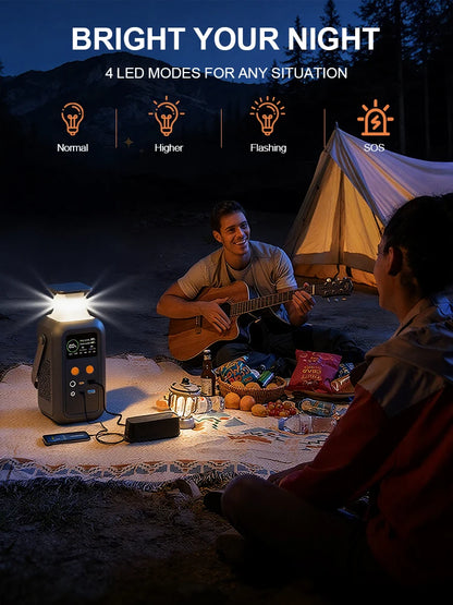 CTOLITY 200W Power Station Camping 192Wh Lifepo4 Power Bank 60000mAh Portable Charger Battery Emergency Power USB TYPE-C Port