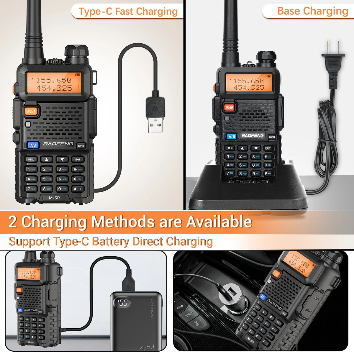1/2PCS Baofeng M-5R 8W Walkie Talkie Multi Band Type-C Wireless Copy Frequency AM Long Range For UV-5R Two Way Ham Radio
