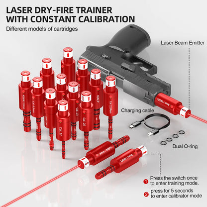 9MM 38SPL multifunctional magnetic red green light trainer, dual-purpose for training and calibration