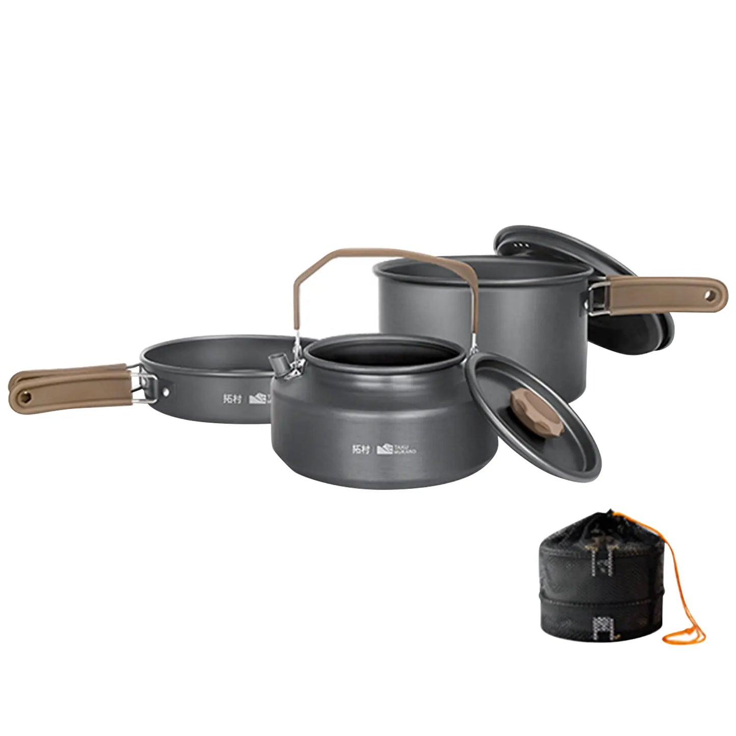 3Pcs Camping Cooking Set Camping Pots and Pans Set Camping Cookware Mess Kit for Backpacking Camping Hiking and Picnic