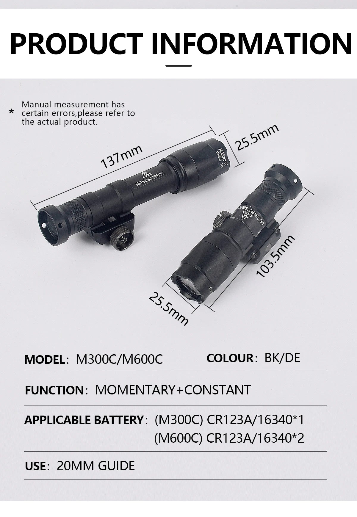 Surefire M600C M600 M300 X300 Ultra Tactical Scout Light Airsoft Rifle Weapons Flashlight Picatinny Mount Hunting for Olight