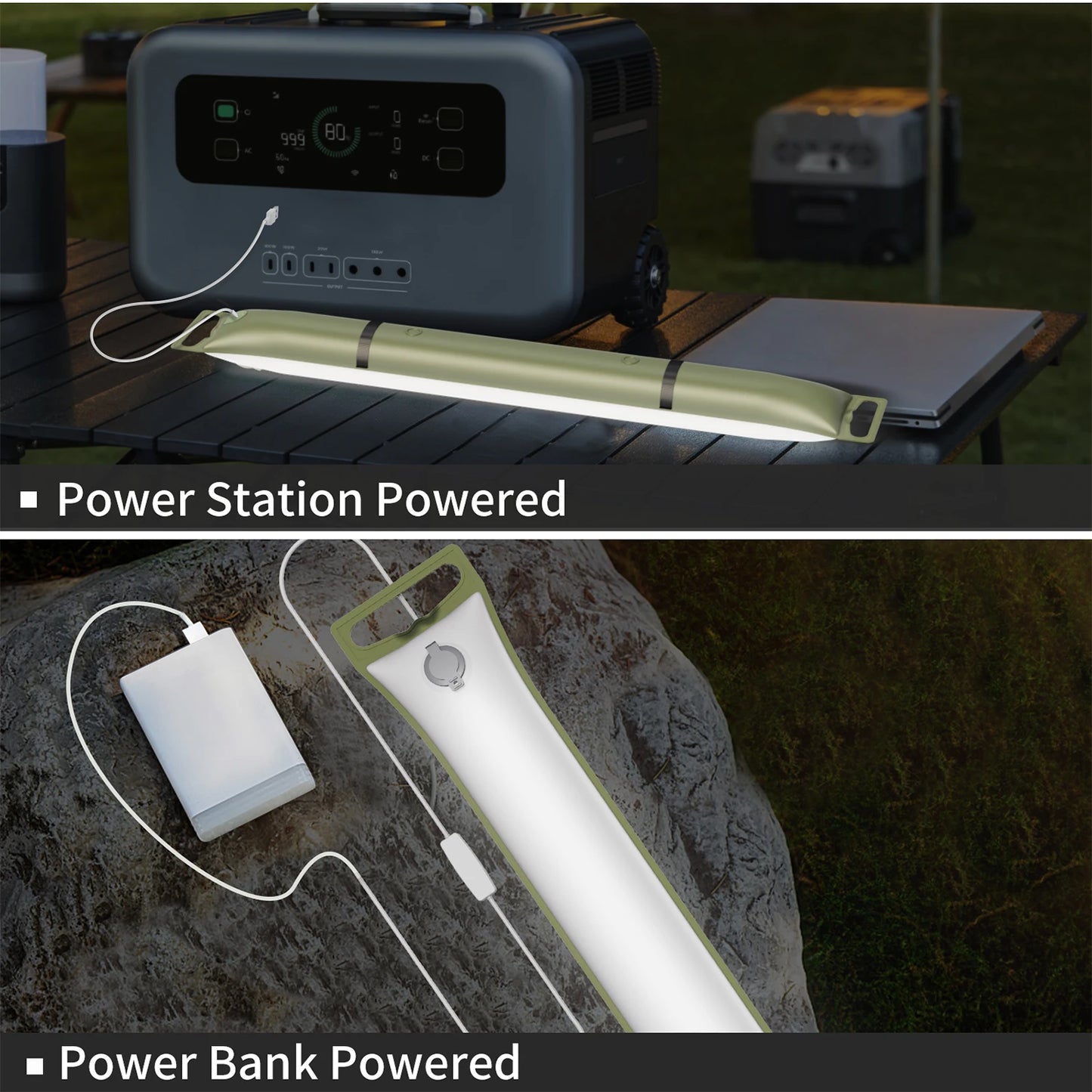 SELORSS Solar Camping Lantern 2000mAh Folding  Waterproof 3 Warm Light for Hiking Camping Fish USB-Type C