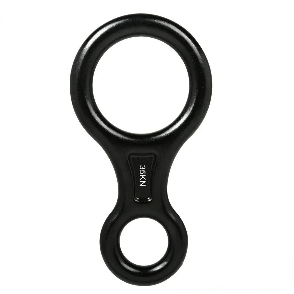 1Pcs Rock Climbing Carabine 8 Shape Rigging Descender Aluminum Figure Belay Device Abseiling 35kN Eight Ring Downhill Equipment