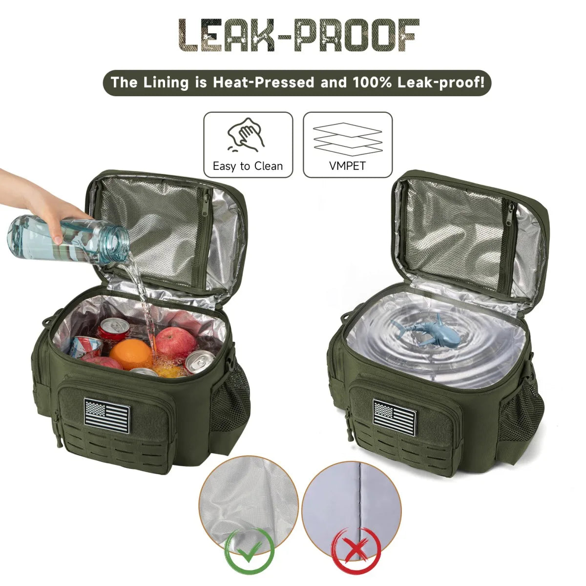 Tactical Lunch Box for Men Outdoor Heavy Duty Lunch Bag Work Leakproof Insulated Durable