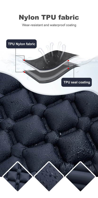 PACOONE Outdoor Sleeping Pad Camping Inflatable Mattress Built-in Pump Ultralight