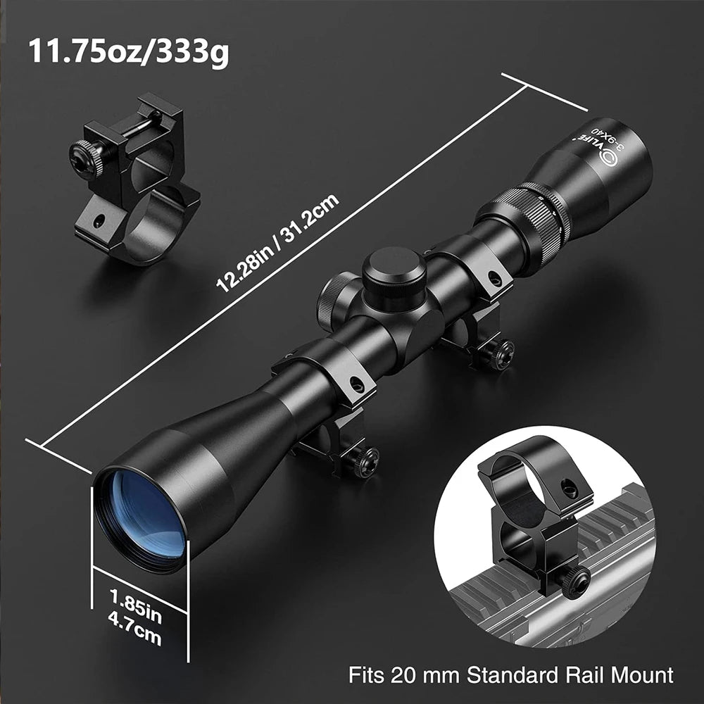 3-9X40 Rifle Scope Wire Rangefinder Reticle Crossbow Mil Dot Reticle Riflescope Optical Sights