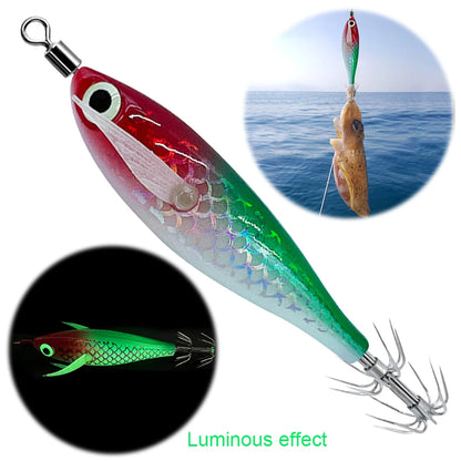 Luminous Squid Hook Squid Fishing Lure with 3D Eyes