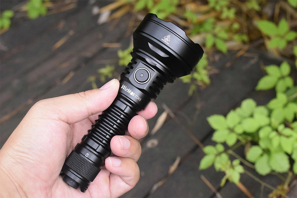 Wurkkos TD01C 21700 Rechargeable Tactical Flashlight LED USB-C 1800Lm Torch Buck Driver Throw 1000M IPX8 Waterproof Tail Switch