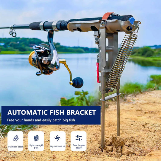 1-5pcs Automatic Fishing Rod bracket holders Stainless Steel pole stand Support double spring