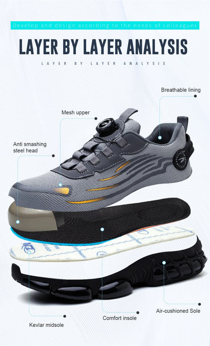 Breathable lace-free soft sole comfortable anti-smash anti-puncture labour insurance shoes