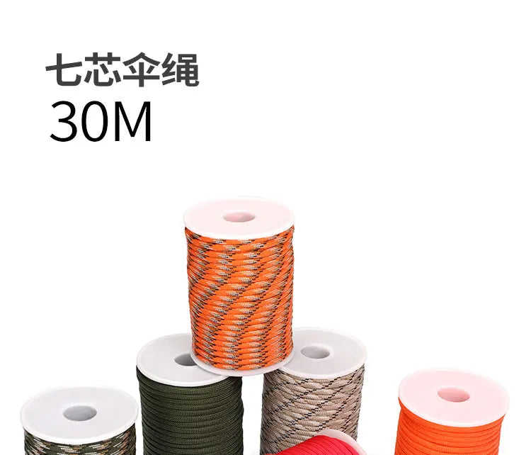 5M/15M/30M 7-Core 550 Paracord 4mm Parachute Cord Outdoor Camping
