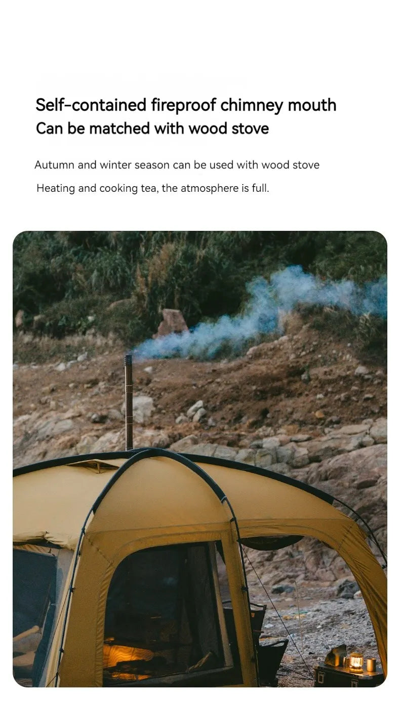 Naturehike Dunes 10.9 Camping Tent 6 People 4 Seasons Dome Extended Canopy Outdoor Waterproof Large  Tent With Chimney Hole