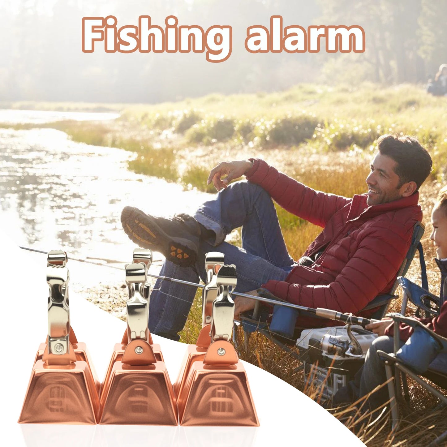 Fishing Pole Bait Bell Alert Fishing Bite Alarm Fishing Tackle Equipment for Freshwater Saltwater Fishing