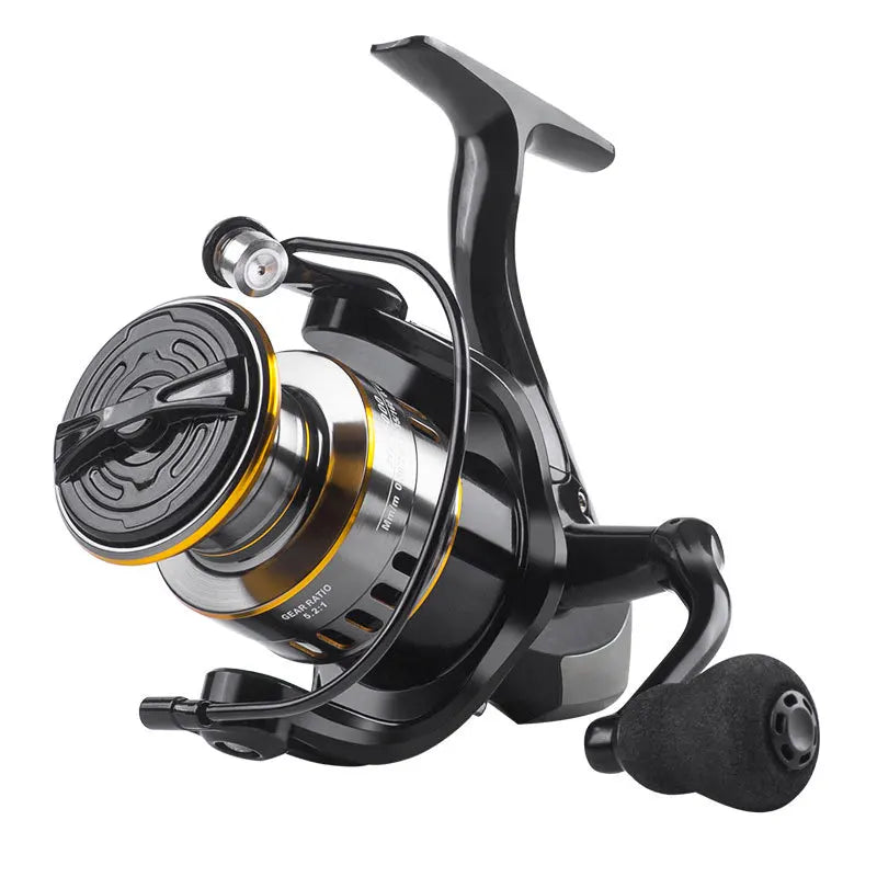 1 Piece Two-Hand Rotating Fishing Reel, He1000-7000 Series, 5.2:1 Gear Ratio, 22.05lb Extraction,  Aluminum Alloy Body, Left/Right Hands