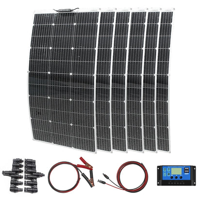 12V Flexible Solar Panel 600W 100W 200W 300W 400W 500W Bendable Waterproof Monocrystalline