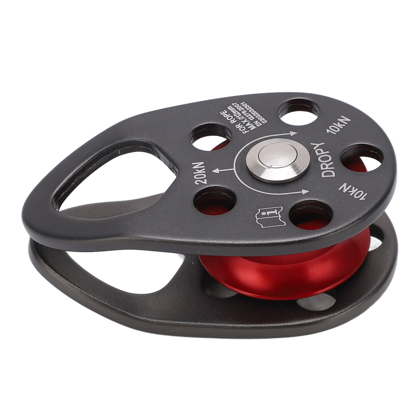 Portable Climbing Pulley Aluminum Alloy Single Fixed Swing Pulley 20KN Large Load Bearing Ascender For Rock Climbing
