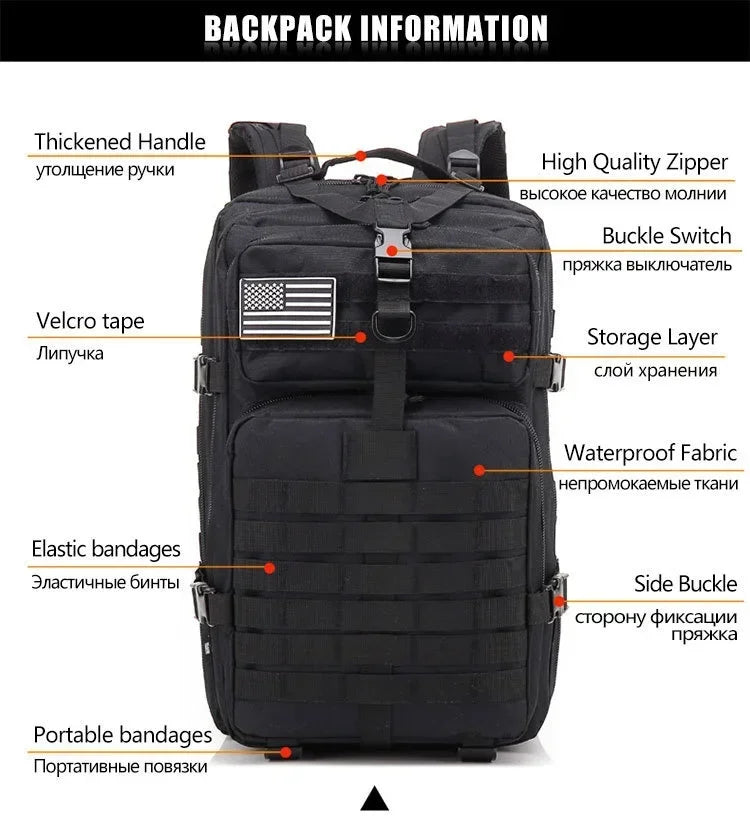 45L Man Tactical Backpacks Traveling Bags Outdoor For Trekking Hunting Bag camping equipment