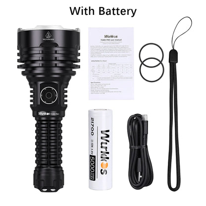 Wurkkos TS30S Pro 21700 Rechargeable Tactical Flashlight  LED USB-C 6000Lm Torch MAX 1086M Stainless Bezel Anduril 2 Power Bank