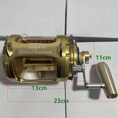 Professional Windlass Sea Boat Fishing Reel, Max Drag Slow Jigging, Drums Coil, Trolling Drums, 80W, 50W, 30kg Max, New, 2024
