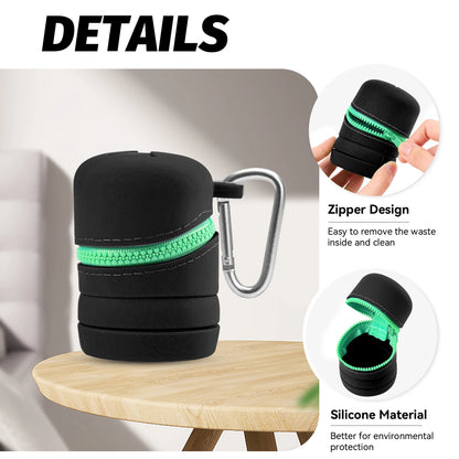 Fly Fishing Box Foldable Silicone Boxes With Zipper Portable Multifunctional Trash Can With Carabiner Clips Fishing Accessories