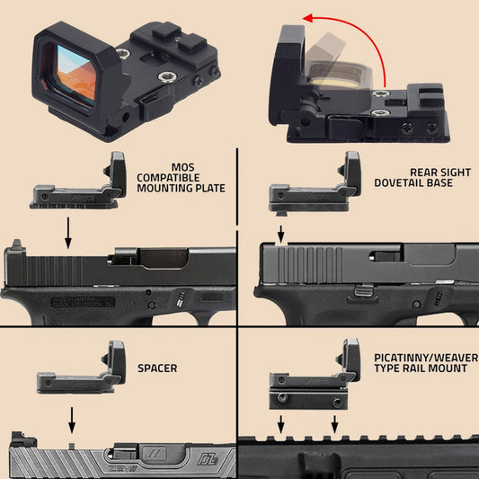 Tactical VISM Flip Up Red Dot Sight PRO Reflex Scope For Pistol 20mm Rail Mount