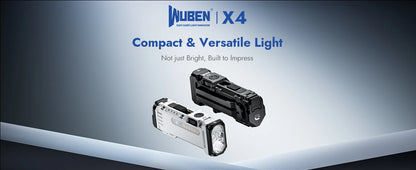 WUBEN X4 EDC Flat Flashlight with RGB Light, 1500 Lumens Mini Flashlight with Tactical Switch and Magnetic,