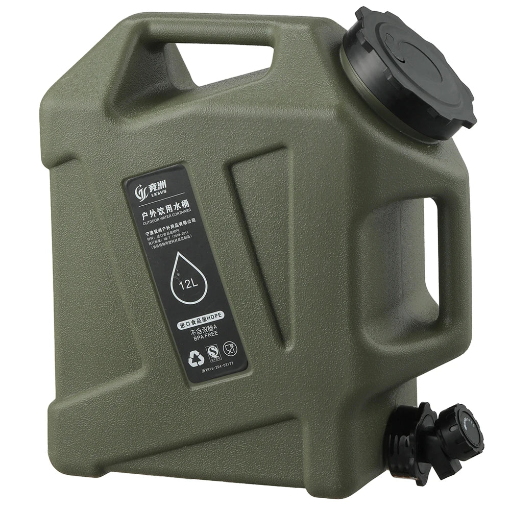 12L Camping Water Container Large Capacity No Leakage BPA Free