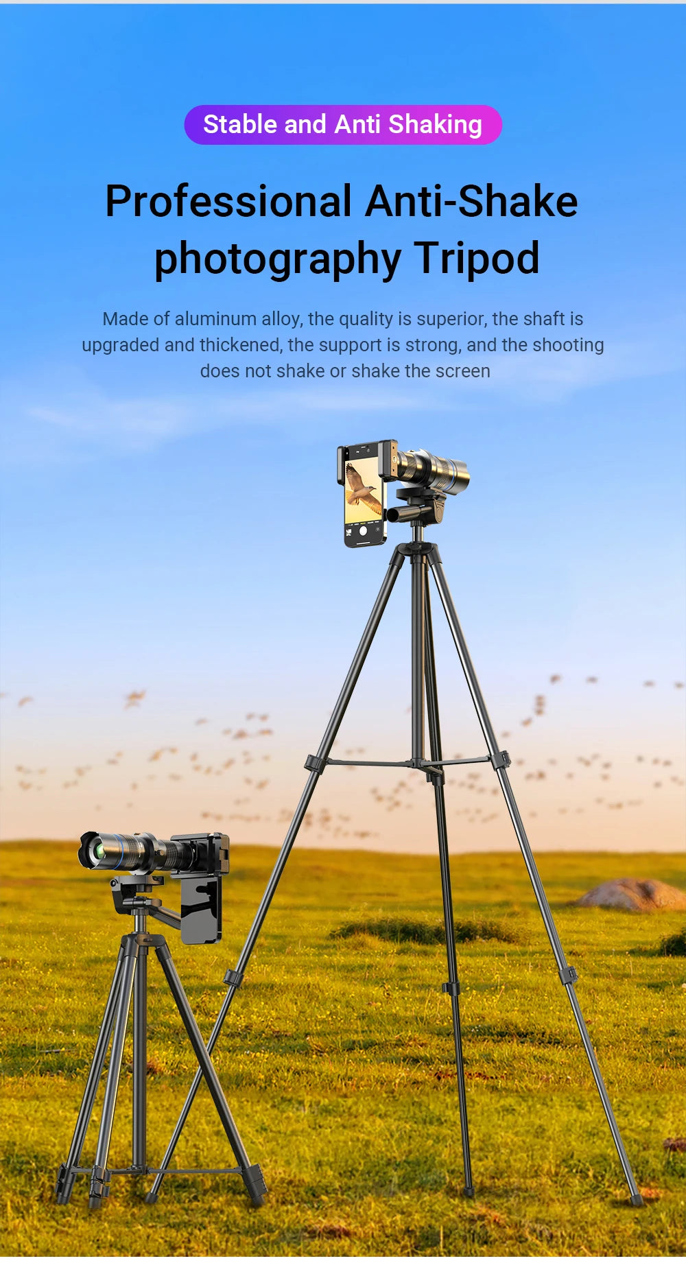 APEXEL HD Metal 20-40x zoom telephoto lens telescope lenses With Metal Extendable tripod for Samsung iPhone all Smartphones