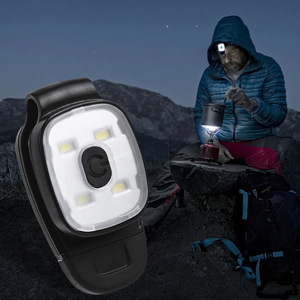 2-10PCS LED Clip Flashlight USB Charging LED Multifunction Lightweight Warning Lights for Night Walking