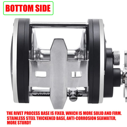 Saltwater Fishing Reels 7+1bb Casting  Gear Ratio 4.1/4.4:1 20-30KG Baitcasting Reel
