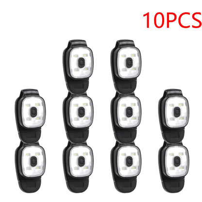 2-10PCS LED Clip Flashlight USB Charging LED Multifunction Lightweight Warning Lights for Night Walking