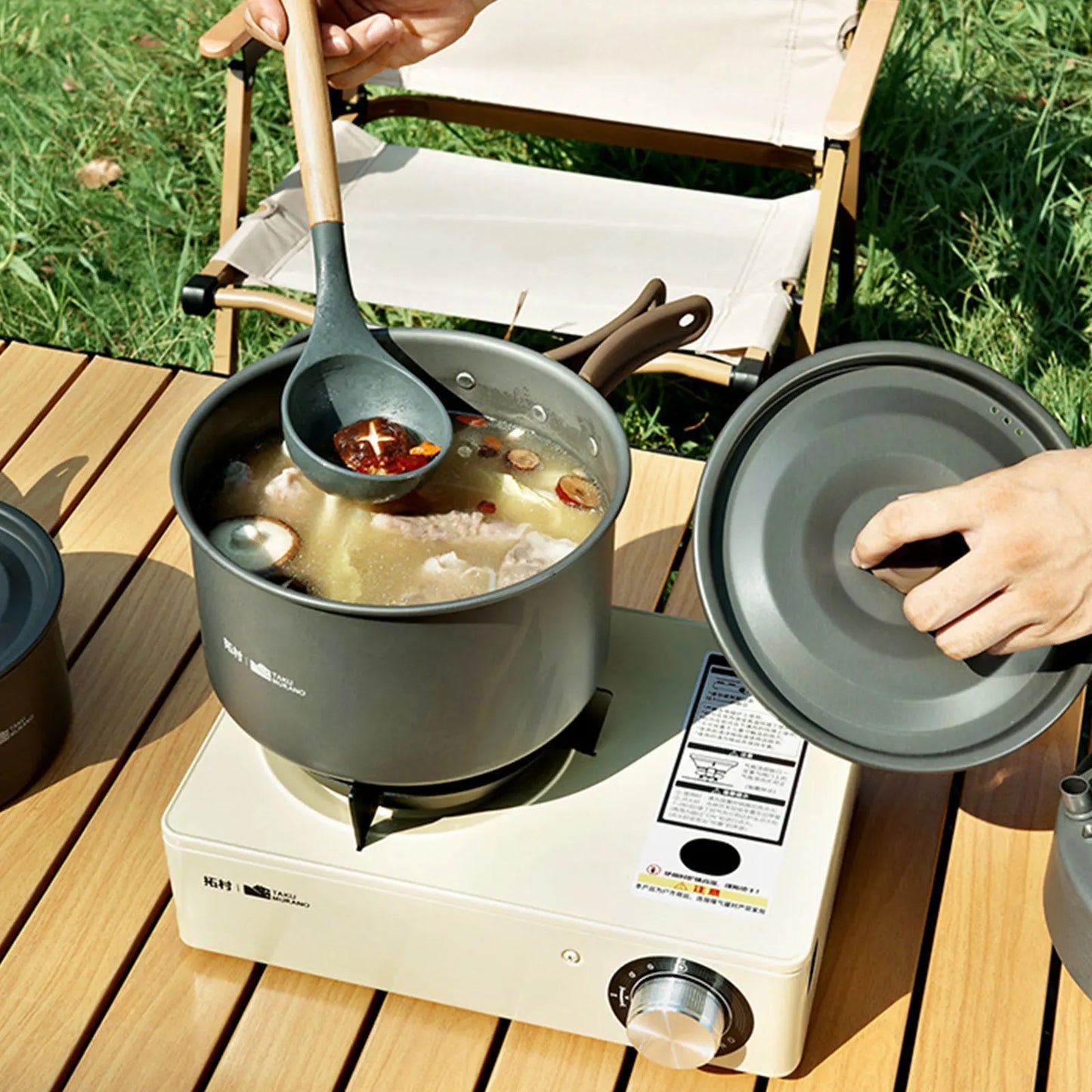 3Pcs Camping Cooking Set Camping Pots and Pans Set Camping Cookware Mess Kit for Backpacking Camping Hiking and Picnic