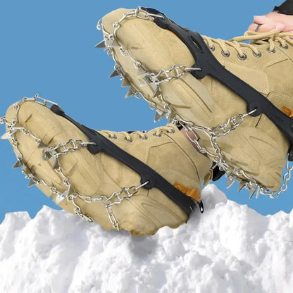19 Teeth Steel Ice Gripper Spike for Shoes Anti Slip Climbing Hiking Snow Spikes Crampons Cleats Grips Boots Cover crampons