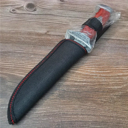 10.4 Inch (265mm) 9CR18MOV Stainless Steel Fixed Blade Knife - High Hardness Camping, Hunting, Outdoor Survival Knife with Sheat