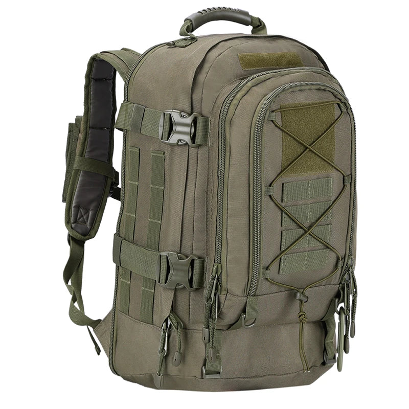 LQARMY 60L Male Travel Tactical backpack  Hiking Camping  Expandable