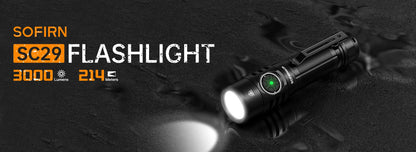 Sofirn SC29 3000 Lumens EDC Flashlight Rechargeable