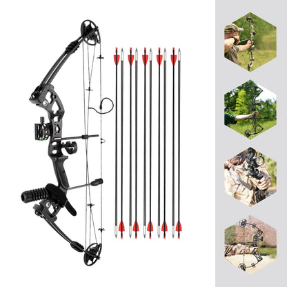 Right Handed Compound Bow Kit   with 12 Arrows 30-55lbs Adjustable