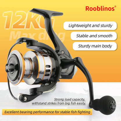 ROOBLINOS RY Lure Fishing Reel Spinning Reel 5.2:1 Smooth EVA Knob