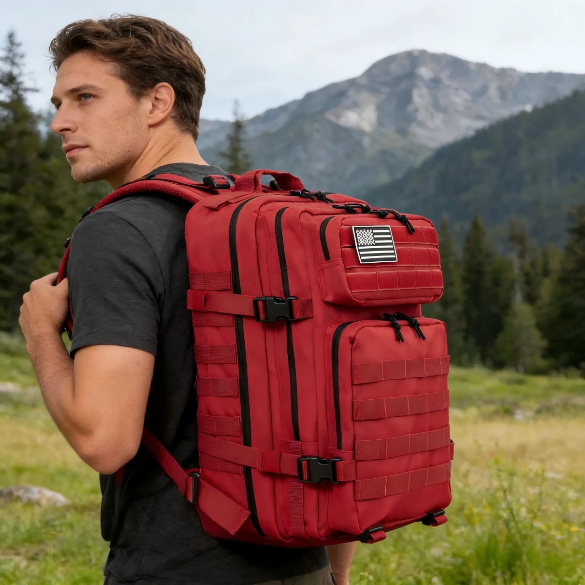 45L Tactical Fishing Backpack Large 3 Day Outdoor Rucksack Hiking