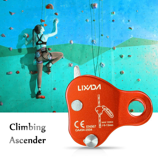 Climbing Ascender Lixada Climbing Protective Ascender 220LB Climbing  Device Rope Grip Outdoor Climbing Rigging 8-13MM Rope