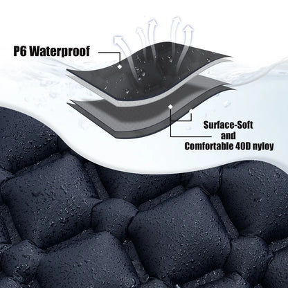 PACOONE Outdoor Sleeping Pad Camping Inflatable Mattress Built-in Pump Ultralight