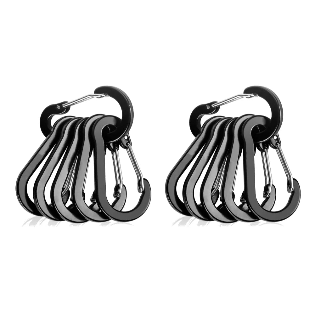6/12Pcs Aluminum Alloy Carabiner Keychain Outdoor Camping Climbing Hiking Snap Clip Lock Buckle Hook
