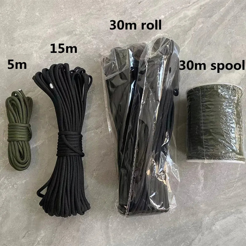 5M/15M/30M 7-Core 550 Paracord 4mm Parachute Cord Outdoor Camping