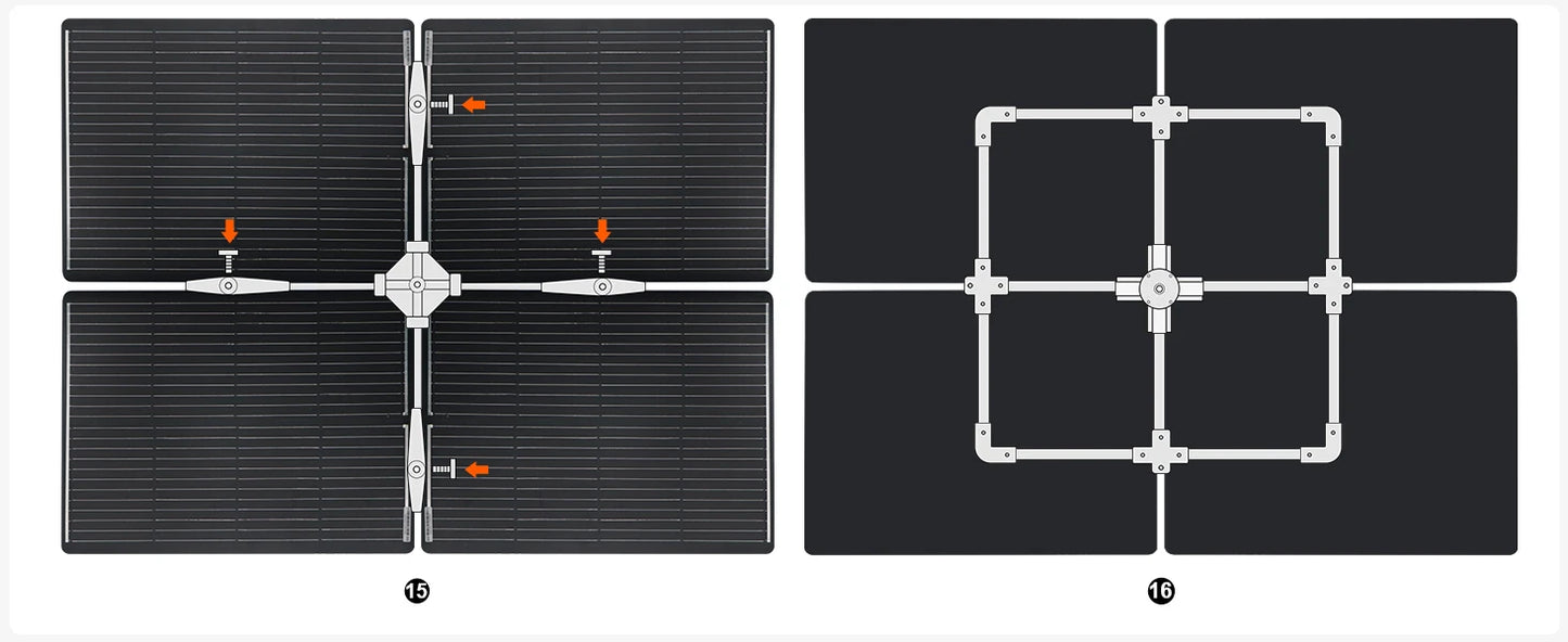 DOKIO 400W Portable Detachable & Adjustable Angle Blade Solar Panel Kit (8x50W)
