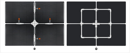 DOKIO 400W Portable Detachable & Adjustable Angle Blade Solar Panel Kit (8x50W)