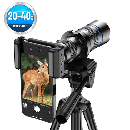 APEXEL HD Metal 20-40x zoom telephoto lens telescope lenses With Metal Extendable tripod for Samsung iPhone all Smartphones
