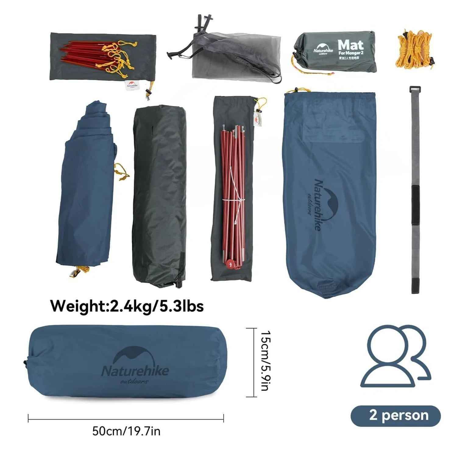 Naturehike Mongar Ultralight Tent 2 Person Waterproof PU3000mm Camping Tent Double Layer