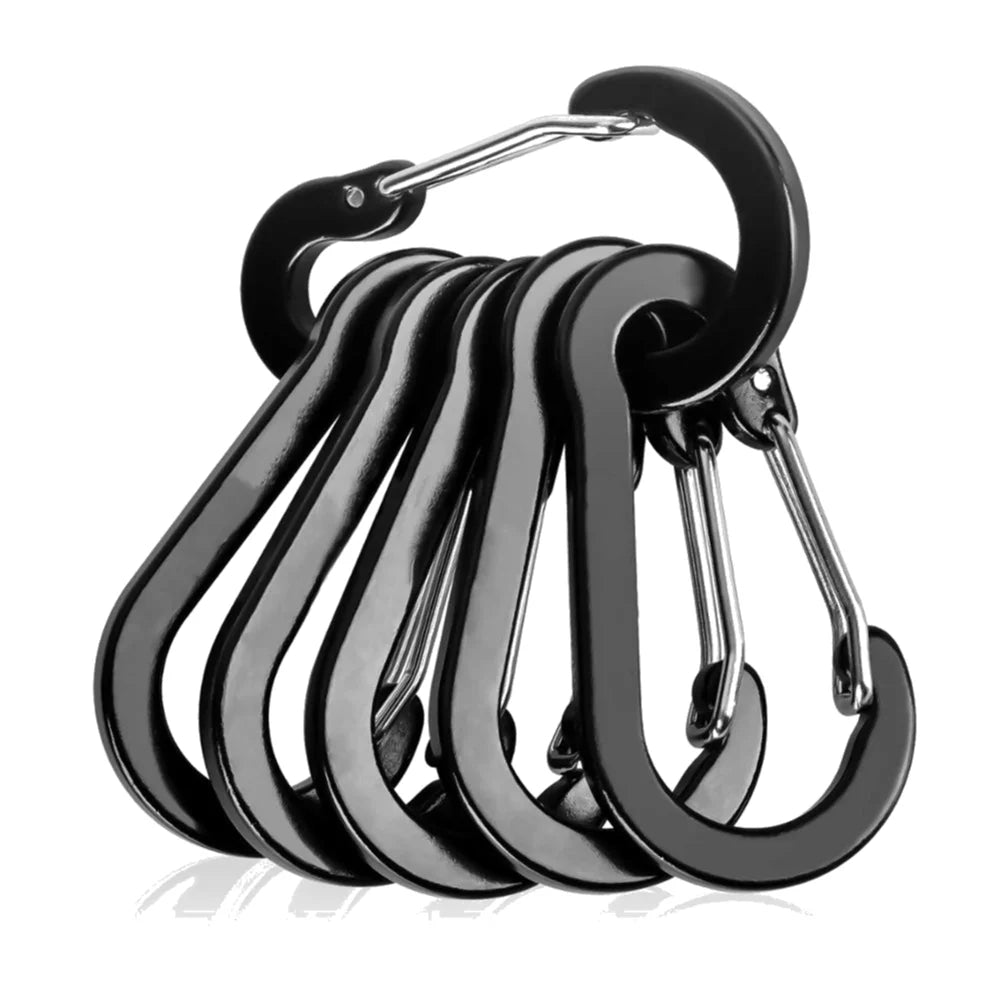 6/12Pcs Aluminum Alloy Carabiner Keychain Outdoor Camping Climbing Hiking Snap Clip Lock Buckle Hook
