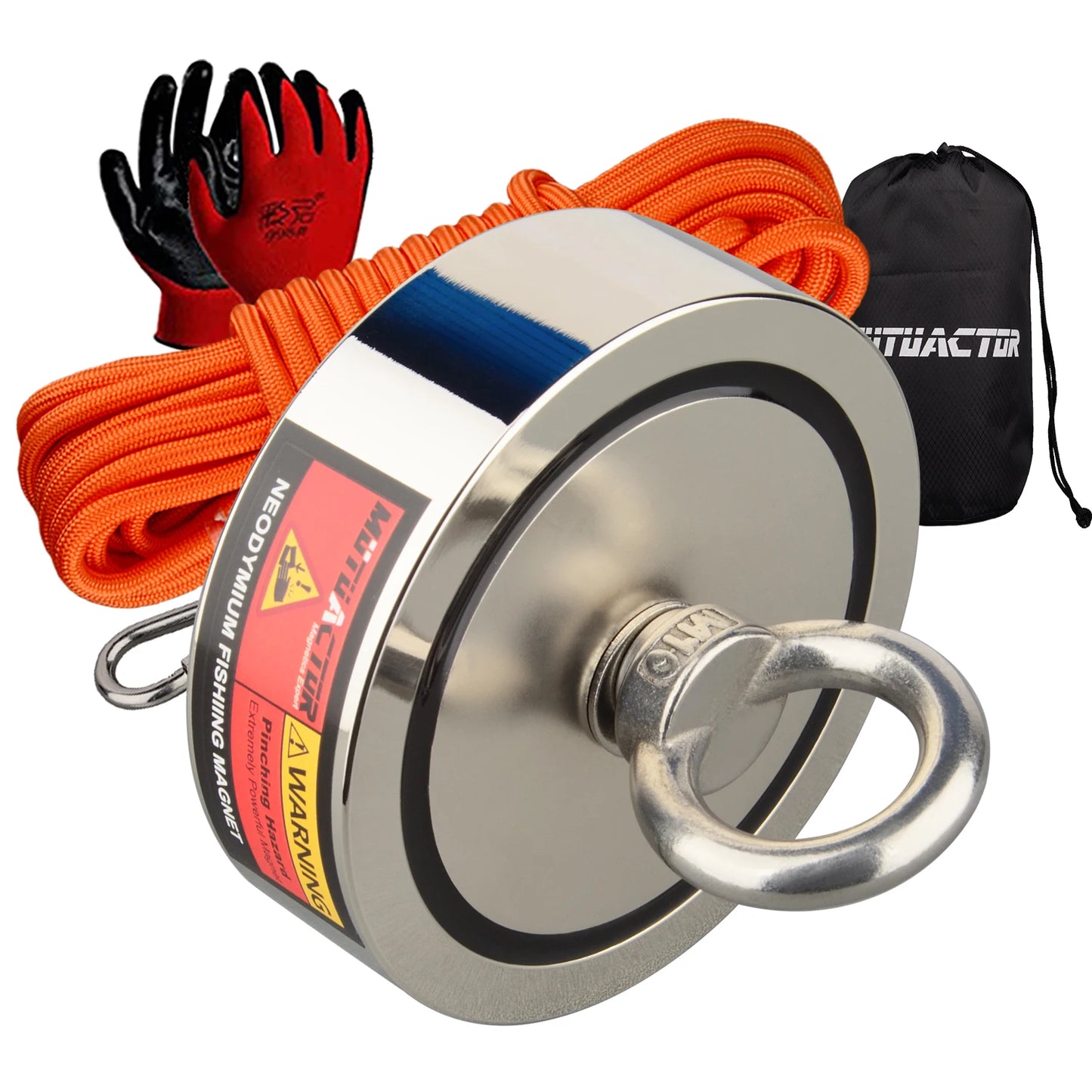 160KG*2 Strong Neodymium Magnet Double Side Super Power  Fishing Magnet with Searching Rope