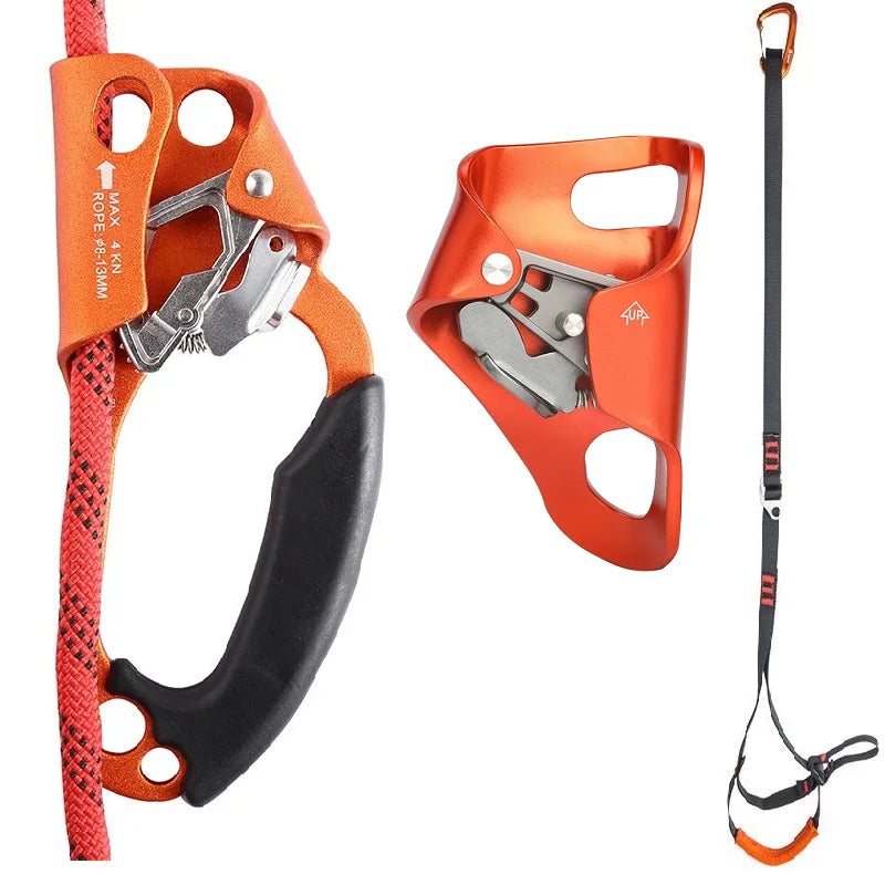 Outdoor Rock Climbing Hand Ascender SRT Ascend Device Mountaineer Handle Ascender Left Hand Right Hand Climbing Rope Tools
